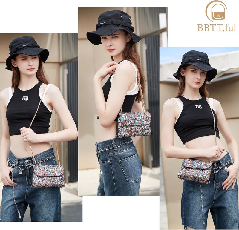 BBTT.ful Shoulder Bags Crossbody Bag Purses Handbags Crystals Rhinestone Evening Bag for Women Clutch Purse with Chain - Image 2